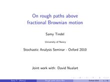 On rough paths above fractional Brownian motion