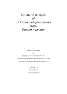 Structural analysis of octopine dehydrogenase from Pecten maximus [Elektronische Ressource] / vorgelegt von Sander Smits