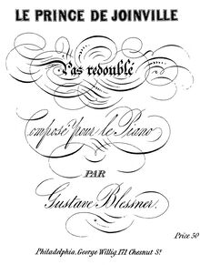 Partition complète, Le Prince de Joinville, Pas Redouble, Blessner, Gustav
