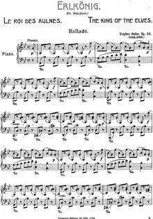 Partition complète, Ballade, Op.34, Ballade sur Le Roi des Aulnes par Stephen Heller