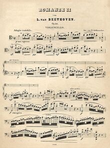 Partition de violoncelle, Romance pour violon et orchestre par Ludwig van Beethoven