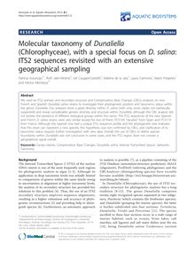 Molecular taxonomy of Dunaliella(Chlorophyceae), with a special focus on D. salina: ITS2 sequences revisited with an extensive geographical sampling