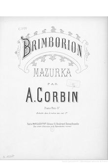 Partition complète, Brimborion, Brimborion: Mazurka, D major, Corbin, Albert