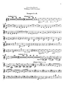 Partition trompette 1, 2 (en E), Guillaume Tell, Opéra in quatre actes