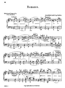 Partition No.4: Romanza,  No.3 pour piano, Op.72, Piano Suite in E minor