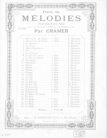 Partition  No.1 (Act I), Choix de mélodies sur  Le mage , Cramer, Henri (fl. 1890)