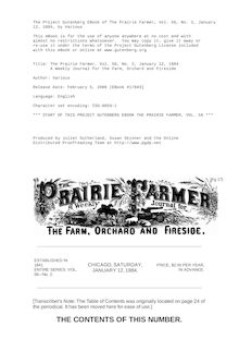 The Prairie Farmer, Vol. 56, No. 2, January 12, 1884 - A Weekly Journal for the Farm, Orchard and Fireside