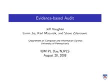 Evidence-based Audit