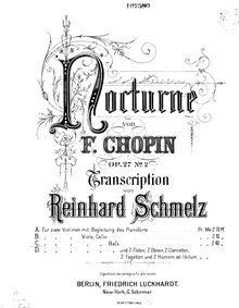 Partition violon 2 , partie, nocturnes, Chopin, Frédéric