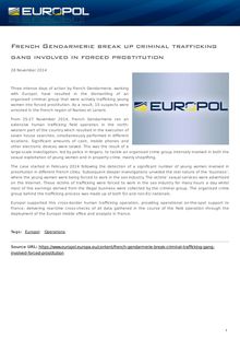 Europol/Interpol - Un réseau de prostitution autour de Nantes démantelé grâce à la Gendarmerie Française