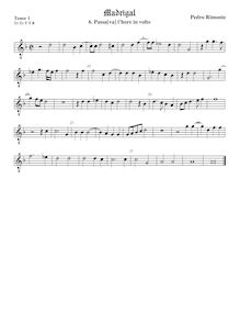 Partition ténor viole de gambe 1, octave aigu clef, madrigaux, Rimonte, Pedro par Pedro Rimonte