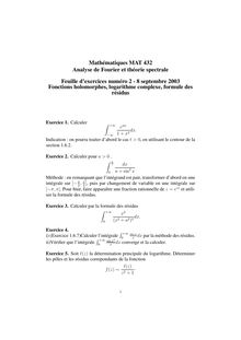 Mathématiques MAT Analyse de Fourier et théorie spectrale
