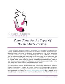 Court Shoes For All Types Of Dresses And Occasions