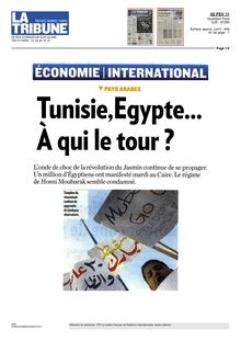 Tunisie, Egypte À qui le tour ?