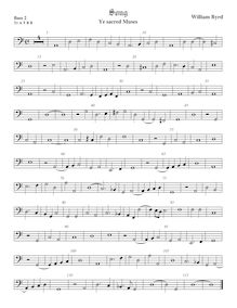 Partition viole de basse 2, Ye sacré Muses, Byrd, William