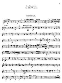 Partition cor 1, 2 (C), cor 1, 2 (E♭) , Ruy Blas Overture, Op.95