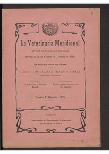 La Veterinaria Meridional, n. 05 (1905)