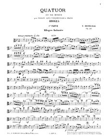 Partition viole de gambe, Piano quatuor, Op.38, G minor, Destenay, Edouard