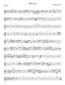 Partition ténor viole de gambe, octave aigu clef, Musicke of Sundrie Kindes