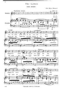 Partition , Der Brief (F major), Drei chansons, Meyer-Helmund, Erik
