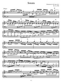 Partition sonates, K.1 - K.50, 100 clavier sonates, Keyboard, Scarlatti, Domenico