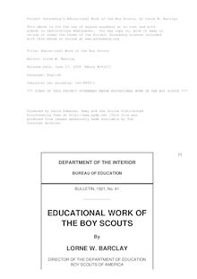 Educational Work of the Boy Scouts
