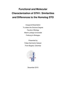 Functional and molecular characterization of STH1 [Elektronische Ressource] : similarities and differences to the homolog STO / presented by Felipe Sarmiento Salazar