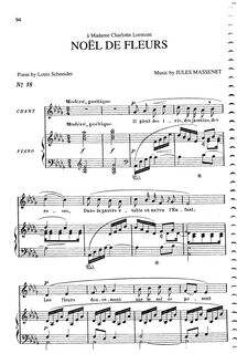 Partition complète (D♭ Major: medium voix et piano), Noël de fleurs