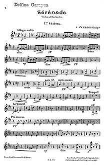 Partition violon I, Sérénade pour Violon, Op.4, Serenade for Violin and Orchestra