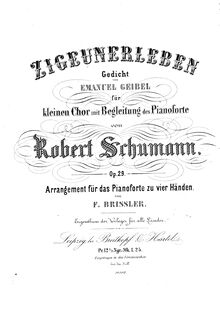 Partition complète, 3 Gedichte, Op.29, 1). G major 2). G minor 3). E minor par Robert Schumann