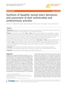 Synthesis of lipophilic tyrosyl esters derivatives and assessment of their antimicrobial and antileishmania activities