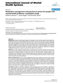 Medication management and practices in prison for people with mental health problems: a qualitative study