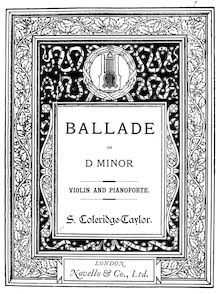 Partition complète, Ballade pour violon et orchestre, Op.4, D minor