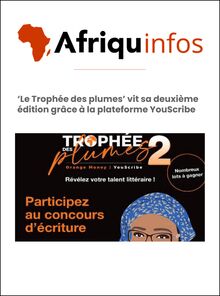 [Afriquinfos] ‘Le Trophée des plumes’ vit sa deuxième édition grâce à la plateforme YouScribe