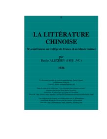 CHINOISE - Six conférences au Collège de France et au Musée ...