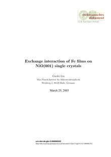 Exchange interaction of Fe films on NiO(001) single crystals [Elektronische Ressource] / von Guolei Liu