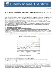 L emploi salarié maintient sa progression en 2007