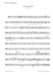 Partition Basso ad organo, Canzon Prima Canto solo, Frescobaldi, Girolamo