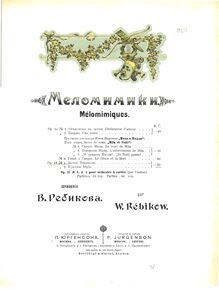 Partition couverture couleur, Mélomimiques, Op.17, Rebikov, Vladimir