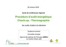 Procédure d audit énergétique Check-up - Thermographie