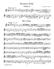 Partition violon 2, Prélude et fugue sur le thème B-La-F, Op.11