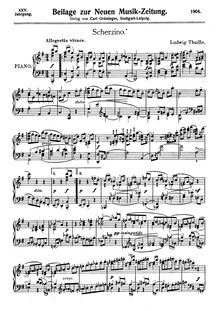 Partition complète, Scherzino pour Piano, Thuille, Ludwig