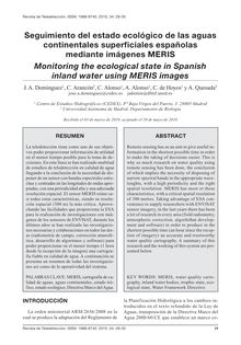 SEGUIMIENTO DEL ESTADO ECOLÓGICO DE LAS AGUAS CONTINENTALES SUPERFICIALES ESPAÑOLAS MEDIANTE IMÁGENES MERIS (Monitoring the ecological state in Spanish inland water using MERIS images)