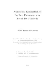 Numerical estimation of surface parameters by level set methods [Elektronische Ressource] / Ashok Kumar Vaikuntam