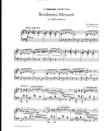 Partition No.10 - Le Celebre Menuet, 10 Pièces mignonnes, Op.77