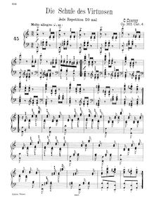 Partition Book No.4: Etudes Nos.45-60, Schule des Virtuosen, School of Virtuoso