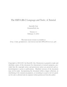 The SMT-LIBv2 Language and Tools: A Tutorial