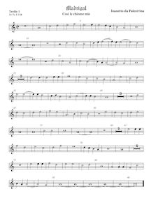 Partition viole de gambe aigue 1, 3 madrigaux, Palestrina, Giovanni Pierluigi da
