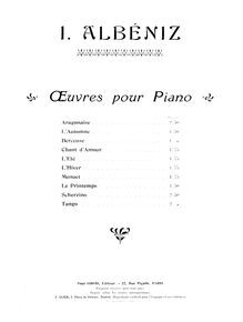Partition , L eté, Les saisons, Op.201, Albéniz, Isaac