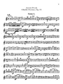 Partition cor 1 (E, F, E♭), 2 (E, E♭), 3, 4 (E♭, D, E), Othello